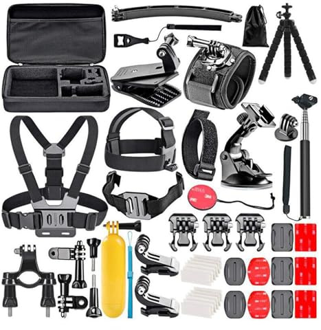 Kit de Accesorios para Cámara de Acción, Accesorios para Cámara Deportiva, Kit Accesorios de Puenting para Cámara de Acció, Soporte Cámara de Acción para Fotografía Deportiva, Compatible Hero 9 8 7