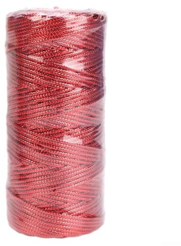 1 corda da 5 mm per progetti artigianali, 100 m di spago per avvolgere e fiocchi (rosso)