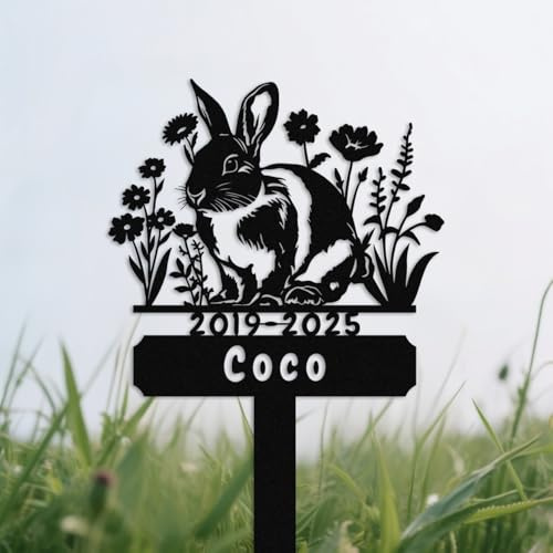 Personalised Rabbit Grave Stake Marker, Custom Rabbit Memorial Plaque, Pet Memorial Garden Decor, Remembrance Sign, Pet Loss Gift rabbit