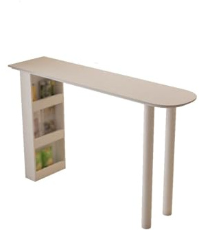 Bartabeller Vitt barbord med förvaring vardagsrumsö enkelt köksbord Bar Bordets Högbord(120 * 40 * 100cm)