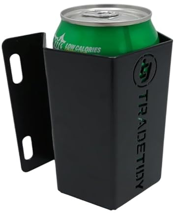 Drinks Can Holder Steel Wall Mount Van Storage – TradeTidy Black