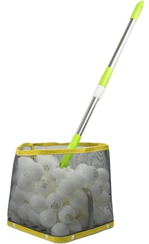 Peosaard Tennisball-Sammler, Tischtennisball-Picker, ausziehbare Länge 22–35 Picker, effizienter praktischer Sammler für Golf, Gelb, Obermaterial