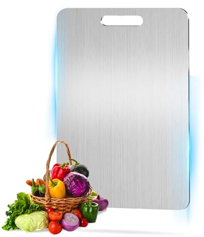 Tagliere in Acciaio Inox Bifacciale - Per Carne, Pesce, Frutta e Verdura - Igienico, Robusto e Durevole - Ideale per Cucina Professionale e Domestica