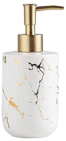 JIIPOREGJ Shower Dispenser Soap Dispenser Marble Ceramic Soap Dispensers Bathroom Countertop,10 Oz Refillable Lotion Dispenser Liquid Soap Dispenser Lotion Dispensers