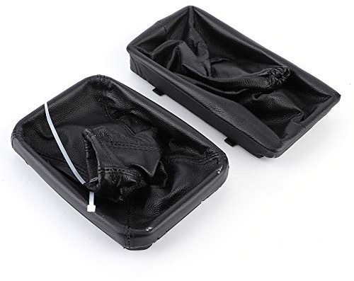 WUGHVS Collare antipolvere per il cambio e copertura in pelle per il freno a mano per C 2000-2006, set di copricambio in ABS e pelle di alta qualità con design lussuoso, facile da