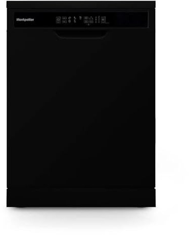 Montpellier MDWD1354K Freestanding Dishwasher, Black, 60x60x85cm, 13 Place Settings, 47dB, D Energy Rating
