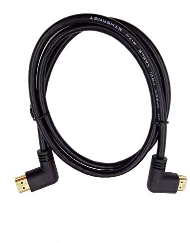 Halokny HDMI 2.0 Cable, 3Ft/1M Gold-Plated 90 Degree HDMI Male to Male Left to Right Angle Cable 60Hz, Support 4K Ultra HD, 3D Video, Ethernet, More (M/M)