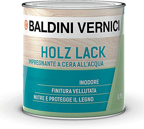 Impregnante all acqua per legno a cera cerato Baldini Vernici Holz Lack 750 ml impregnante legno all'acqua vari colori (TEAK 702)
