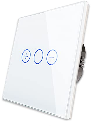 CNBINGO Dimmschalter für LED-Leuchten - Touch Lichtschalter unterputz - Dimmer schalter einfach in Weiß - Wandschalter mit Glas Panel und Status-LED