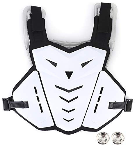 Motorradweste, Reitbrust, Rückenprotektor, Motorradweste, stoßfester, atmungsaktiver Brust-Rückenschutz für Outdoor-Sportarten(Weiß)