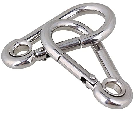 SYDARSYN Karabiner Edelstahl 12 x 140 mm Karabiner-Haken mit Kausche