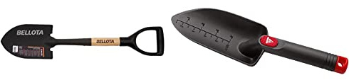 Bellota 5526 Pala pequeña para Camping, Jardin o Nieve 150x210mm + 2985 Transplantador, Herramienta pequeña para jardín