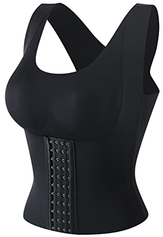 ISAKEN Entrenador de Cintura, Sujetador con Botones En La Cintura Shapewear, Fajas De Sujetador con Botones En La Cintura, Camiseta sin Mangas con Tirantes Ajustables para Mujer