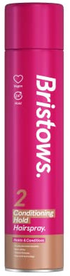 Bristow's Condition Hold Hairspray, pack of 6, up to 24 hours hold, tames flyaways, non sticky, Vegan, protects against humidity, 400ml
