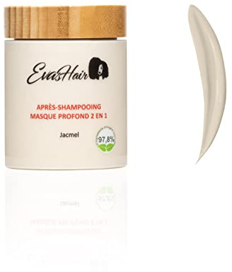 EvasHair - Jacmel - Après-Shampooing Masque Profond 2 en 1 - Hydratation, Anti-Chute, Souplesse & Éclat - Cheveux Crépus, Frisés, Bouclés - 97,8% d'Origine Naturelle - Fabriqué en France - 300ml