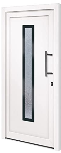 Porte d entrée Blanc 98x208 cm PVC