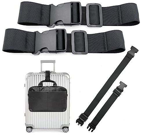 JZK Lot de 2 sangles courtes de 30-50 cm pour valises pour ajouter un sac, sangle de fixation de bagages pour deux valises, sangles de connexion de bagages, sangle à boucle à dégagement rapide