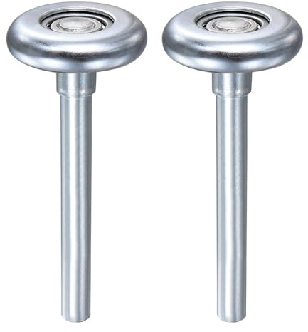 uxcell 2pcs Garage Door Rollers, 2 Roller for 2 Garage Track, 3.7 Stem, 10 Balls Sealed Bearing, for Commercial and Residential Garage Doors, Silver