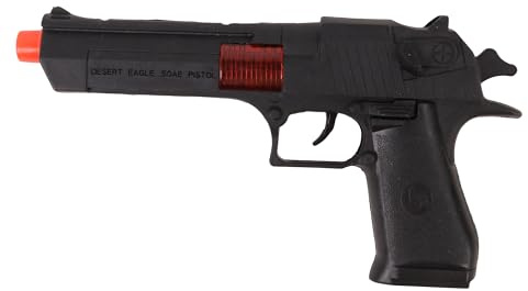 FLYPOP'S - Pistolet - Accessoires de Déguisement - 187508 - Noir - Plastique - Policier - Jouet Enfant - Carnaval - Costume - 23 cm x 12 cm - À Partir de 3 Ans