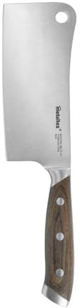 Metaltex Heritage - Professional Meat Cleaver Knife 29cm - Robust Sharp Blade, Stainless Steel Butcher Knife - Ergonomic Wooden Handle for Effortless Precision Meat & Vegetable Chopping