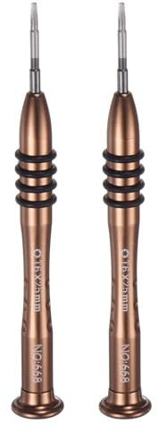 sourcing map 2 cacciaviti Torx di precisione, T6 x 25 mm, magnetici, a stella, 6 punti, mini cacciavite a penna con manico antiscivolo in alluminio, per occhiali, orologi, computer portatili,