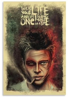 Filmposter Fight Club, Wandkunst, Gemälde, Leinwanddrucke, Dekor-Poster, Kunstwerke, 50 x 75 cm