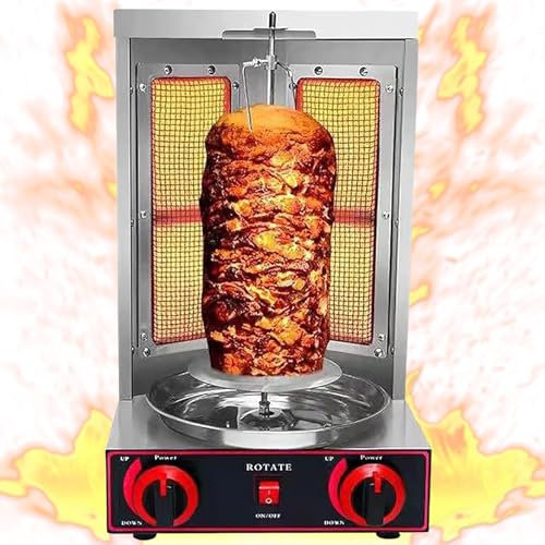 Lakenbroade Máquina de Parrilla Shawarma, asador Vertical de Gas para el hogar, Horno Giratorio de encimera Doner Kebab, asador Gyro Maker,Electric
