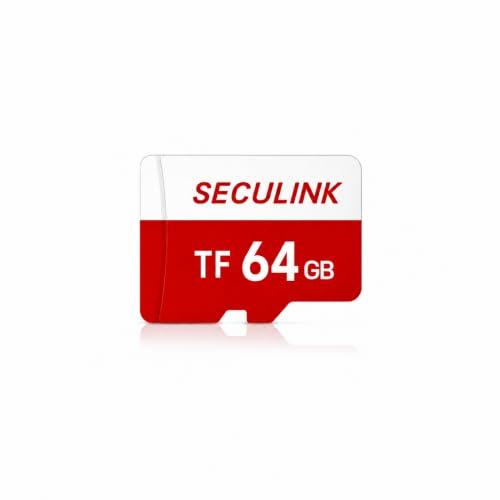 SECULINK Carte mémoire TF 64 Go Format FAT32 Classe 10 Lecture/écriture haute vitesse Enregistrement 24h/24 et 7j/7 pour caméra de sécurité Dash Cam et plus encore