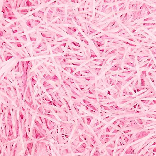 200g Riempimento di Rafia per Cesto Regalo Triturato Riempimento di Carta Regalo per Riempimento di Cesto Regalo e Incarto Regalo per Decorazioni di Scatole Regalo (Rosa)