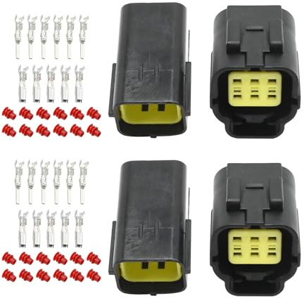 JUUDDENPARTS 2 PCS Electrical Connector Plug, Waterproof Electrical Wire Connector Plug, Connector Electrical Plug for Car (6 Pin)