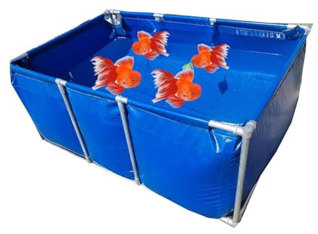 zklaseot Piscine Fuori Terra, Piscina in Tela Staffa in Acciaio Inossidabile Piscina Piega Famiglia Piscina Stagno dei Pesci Piscina di Emergenza, Personalizzabile(120x80x71cm)