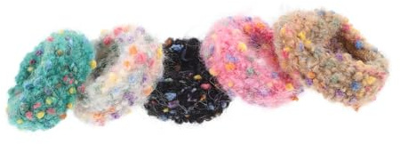 NOLITOY 5pièces Fuzzy Hair Scrunchies Accessoires Capillaires Décoratifs à Cheveux Et Pour Hiver