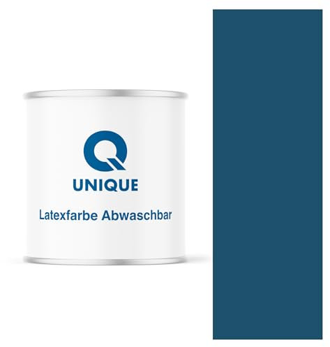 Q UNIQUE Latexfarbe ABWASCHBAR 2L (ca.14m2) Marineblau, Waschbare, hochdeckende, tiefmatte Latexfarbe auf Basis von Ethylen-Vinylacetat-Copolymer. VOC-frei, geeignet für Wände/Decken in Innenräu