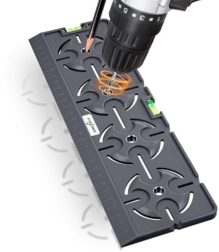 Drilling Template for Socket Switch Box Flush-Mounted Box Hollow Wall Box 71 mm Distance All in One with Spirit Level 30 cm Ruler for Electrical Installation Raw Construction Drywall Electrician DIY