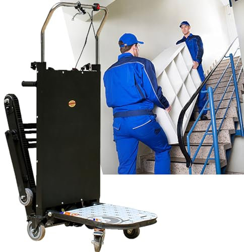 RoyceBee Elektrischer Treppensteigerwagen, 2980w Angetriebener Treppensteiger-Sackkarren zum Bewegen Eines Hochleistungs-Treppensteigers mit Einer Tragkraft Von 1102 Lbs, Gummiketten