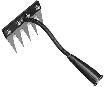Rateau de Désherbage, Rateau Jardin, Rateau Bertaus, Outillage de Jardin, Râteau de Désherbage de Jardin en Acier Au Carbone, Outil Manuel des Mauvaises Herbes Remover, Griffe de Jardin, 5 Dents