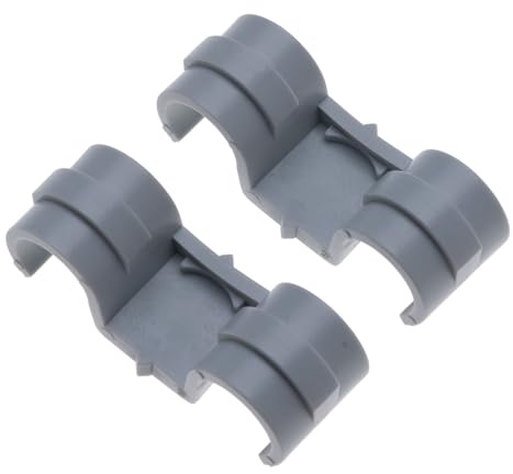 16mm Doppelrohrschellen, Sattelklemmen für 16–19 mm Rohre – Kunststoff-Fittings für starre & Wellrohre – Gasnagler-kompatibel – Wand-/Bodenmontage, Kabelclips, Befestigung (25 Stk.)
