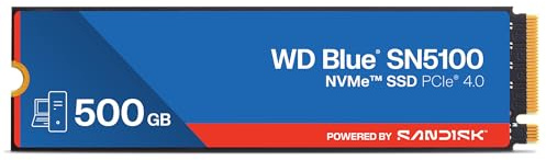 WD Blue SN5100 NVMe SSD 500 GB (6.600 MB/s Lesegeschwindigkeit, M.2 2280, PCIe Gen 4.0, nCache 4.0, SanDisk 3D CBA NAND-Technologie, Acronis True Image)