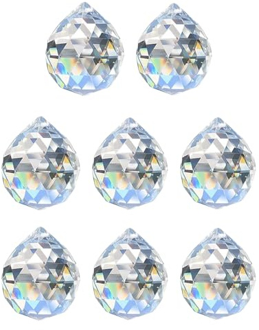 Pack Of 8 20mm Hanging Clear Crystal Suncatchers Ball Chandelier Pendants For Window Decors And Home Craft Projects Decorative Hanging Ornaments