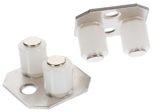 Guide de Sol pour Porte de Grange 2 Pièces Acier Inoxydable Abs Blanc | Installation Facile, Fonctionnement Silencieux, Mouvement Stable, pour Portes de Placard et Granges, Lot 2 Pièces
