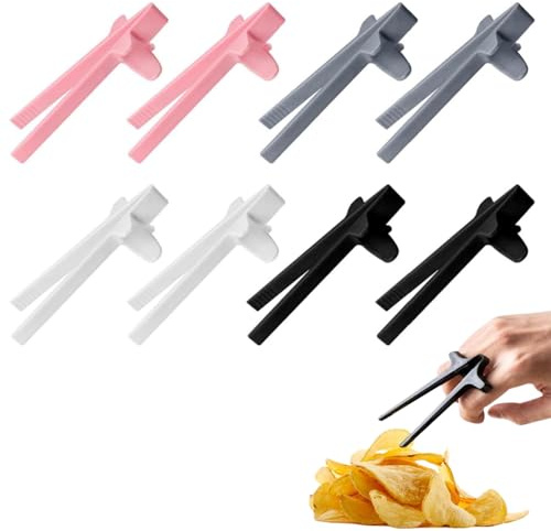 Alfven Fingerstäbchen für Gamer 4 Farben 8 Stück, Snack Fingerstäbchen Faule Hilfsstäbchen, Gaming Finger-Essstäbchen Snack Zange für Gamer Büro Zuhause