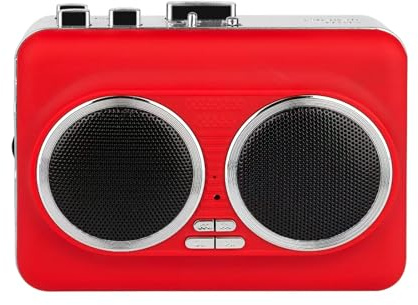 docooler Portable Cassette Player Stereo Dual Channel USB Drive Tape to MP3 Converter Clear Sound Quality (Rot)