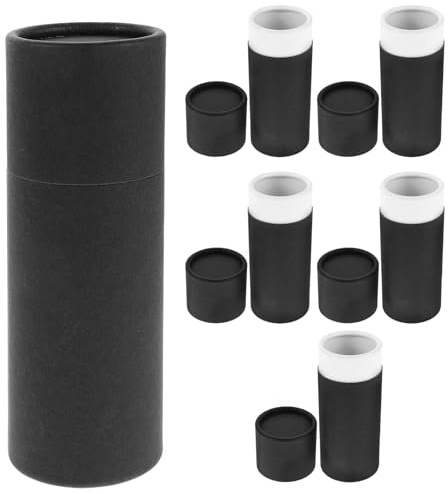 GALPADA Tubi di Cartone Kraft Rotondi da 50 Ml con Coperchio Set da 6 Contenitori Cilindrici per Imballaggio Oli Essenziali e Tè Confezione Portabottiglie Portatile per Viaggi e