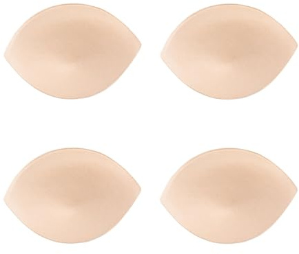 WESIEVYA 4 Paia di Inserti per Reggiseno Sportivo e Bikini in Spugna Beige, Confortevoli e Sicuri, per Attività Sportive e Uso Quotidiano