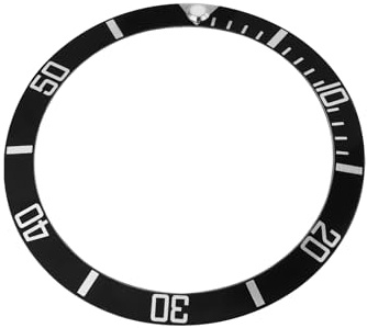 LT Easiyl 1x Lunette de Montre en Aluminium Noir avec Marquages Blancs Compatible avec Rolex Submariner 16800 16808 16810 315-16800-1
