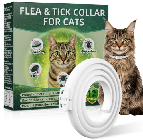 Collare Antiparassitario per Gatto, Protezione Efficace Collare Antipulci Gatto, Naturale, Impermeabile, Regolabile, Collari Antiparassitario per Gatti per Piccoli, Medi e Grandi a Tutte le Razze