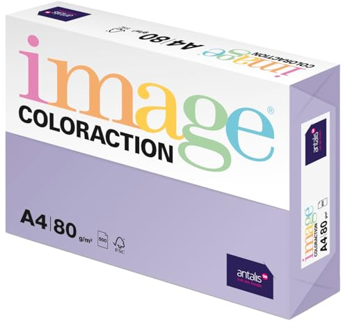 Image Coloraction Tundra - farbiges Kopierpapier - DIN A4, 210 x 297 mm, 80 g/m² - buntes, holzfreies Druckerpapier für Kopierer - 500 Blatt - Lavendel