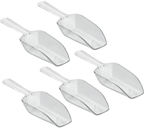 iDesign Measuring Scoop Set of 5, Medium Measuring Spoons Made of Durable Plastic, Scoops for Sweets, Kitchen, Pantry and Utility Room, Clear, 31241