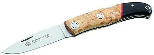 Puma IP Erwachsene Taschenmesser carabo Birch, Molybdän-Vanadium Stahl, Back Lock, Daumenrampe, Birke-/Grenadill-Holzgriffschalen Messer, Mehrfarbig, One Size, 367010