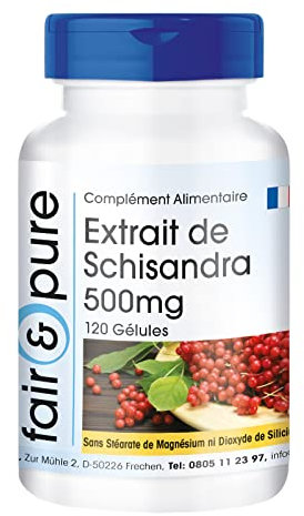 Fair & Pure® - Schisandra Capsules - 500mg - 9% schisandrin - Vegan - 120 Capsules